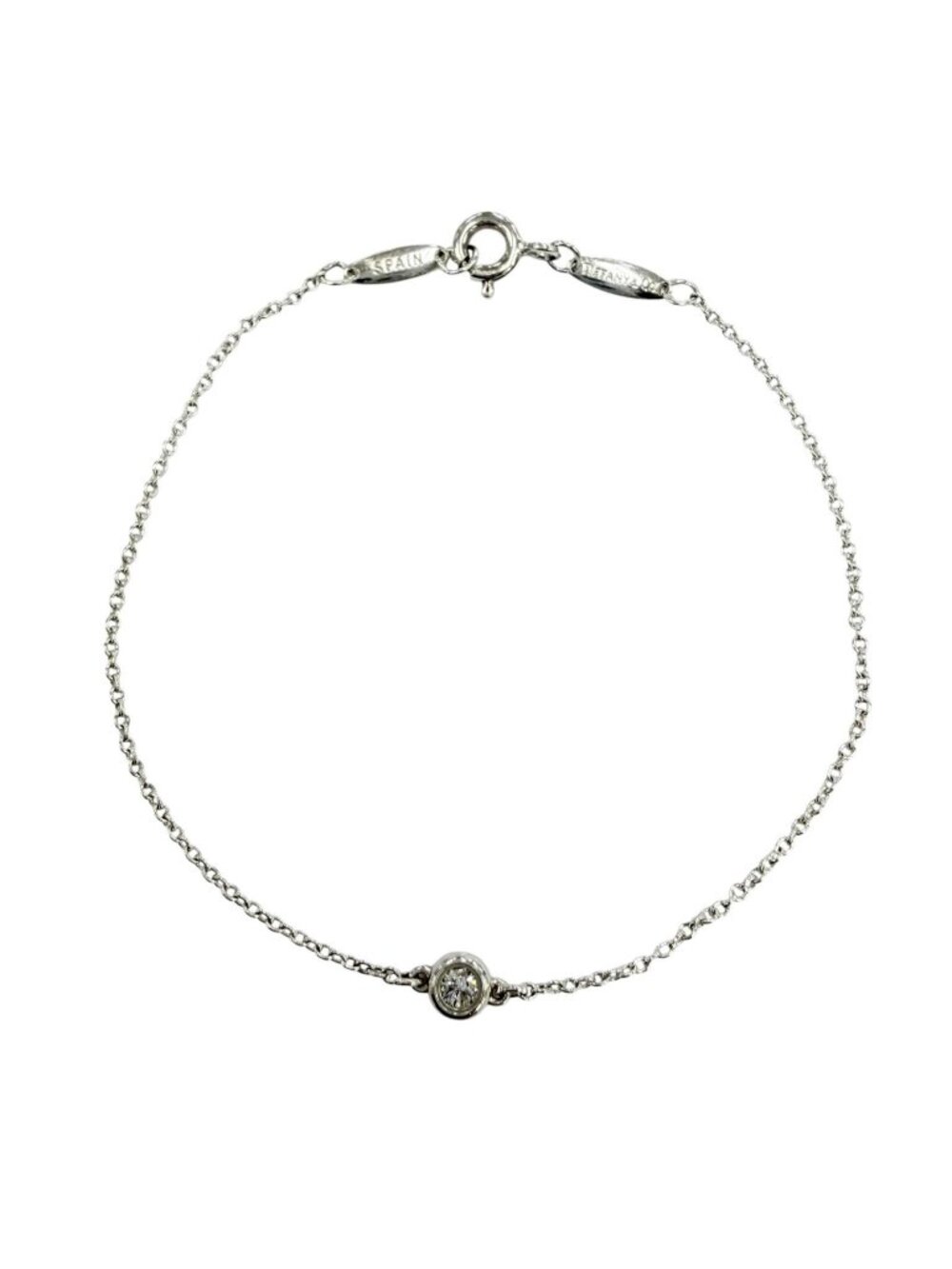 Tiffany & Co Elsa Peretti Diamond by the Yard Bracelet 925 Silver
